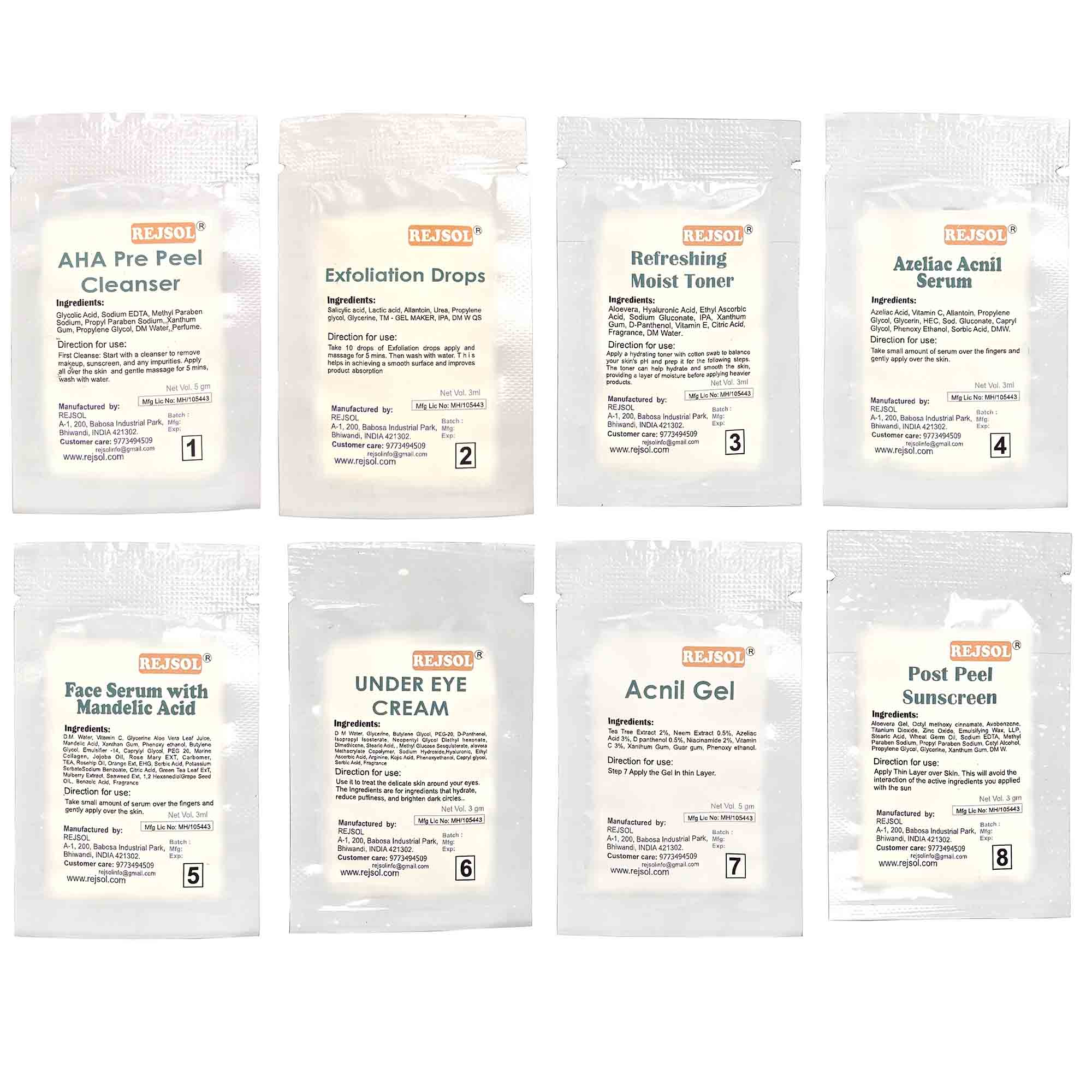 R152 Acne Treatment Kit 8 steps Monodose