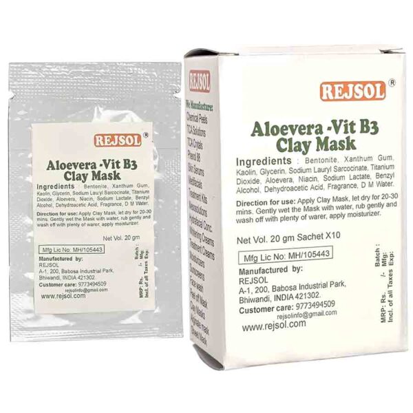 R88 ALOEVERA VIT B3 (Niacinamide) CLAY MASK  20gm sachet * 10pcs in box
